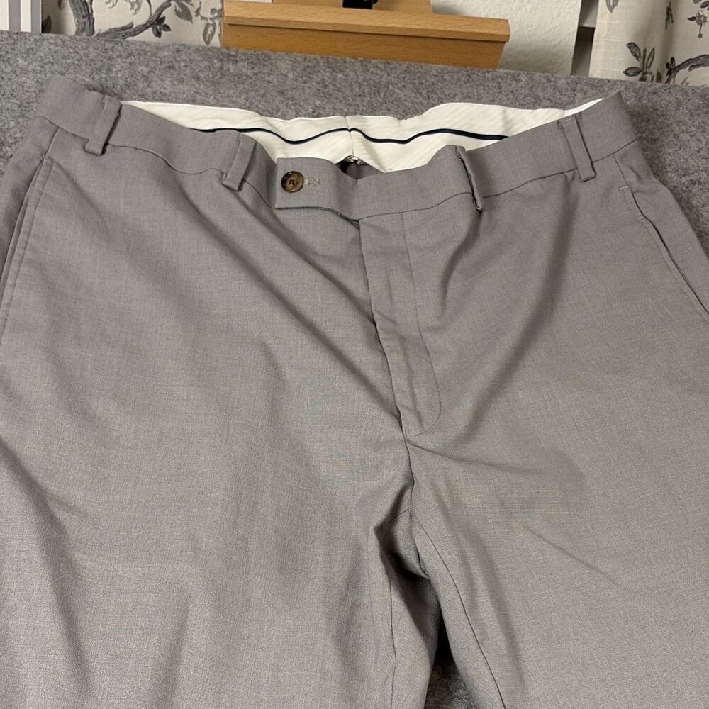 Lauren Ralph Lauren Gray Herringbone Dress Pants Flat Front Straight Leg 36x34